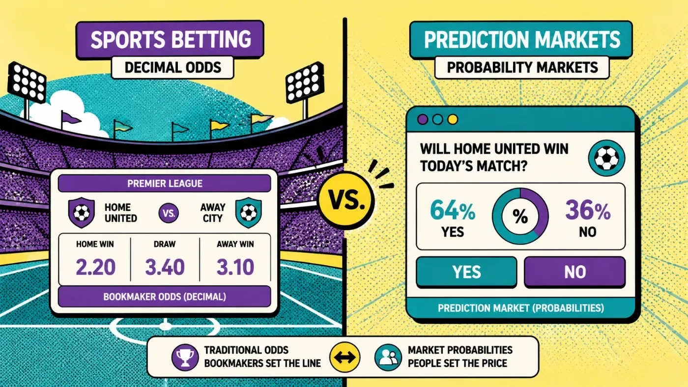 Comparison between sports betting odds and prediction market probabilities